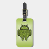 Bubbles Doodle Character voor de Android™-robot Bagagelabel (Voorkant verticaal)