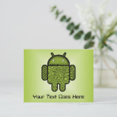 Bubbles Doodle Character voor de Android™-robot Briefkaart (Staand voorkant)