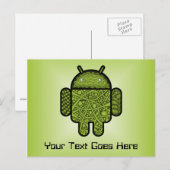 Bubbles Doodle Character voor de Android™-robot Briefkaart (Voorkant / Achterkant)
