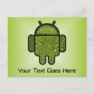 Bubbles Doodle Character voor de Android™-robot Briefkaart