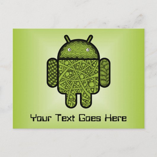 Bubbles Doodle Character voor de Android™-robot Briefkaart (Voorkant)