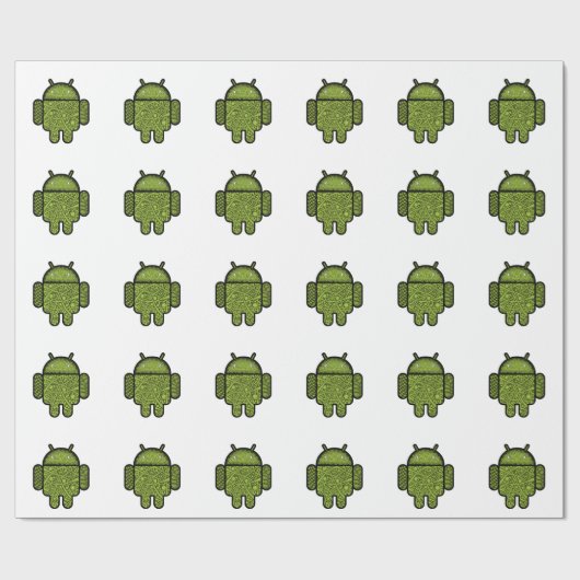 Bubbles Doodle Character voor de Android™-robot Cadeaupapier (Vlak)