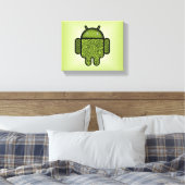 Bubbles Doodle Character voor de Android™-robot Canvas Afdruk (Insitu (Slaapkamer))