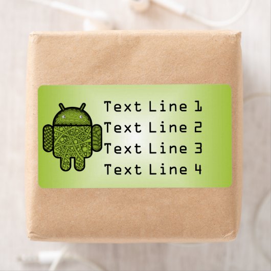 Bubbles Doodle Character voor de Android™-robot Etiket (Insitu)