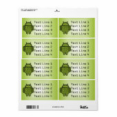 Bubbles Doodle Character voor de Android™-robot Etiket (Full Sheet)