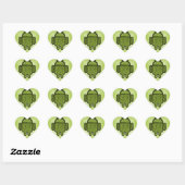 Bubbles Doodle Character voor de Android™-robot Hart Sticker (Vel)
