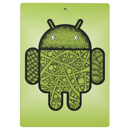 Bubbles Doodle Character voor de Android™-robot Klembord (Achterkant)