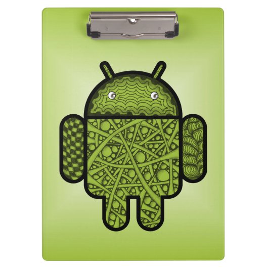 Bubbles Doodle Character voor de Android™-robot Klembord (Voorkant)