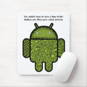 Bubbles Doodle Character voor de Android™-robot Muismat (Met muis)