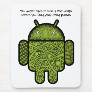 Bubbles Doodle Character voor de Android™-robot Muismat