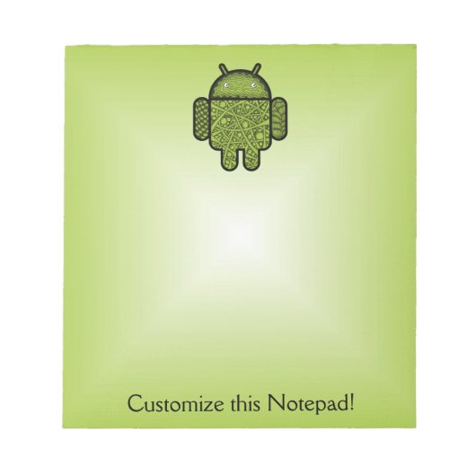 Bubbles Doodle Character voor de Android™-robot Notitieblok (Voorkant)