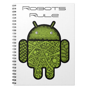 Bubbles Doodle Character voor de Android™-robot Notitieboek