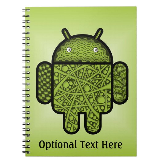 Bubbles Doodle Character voor de Android™-robot Notitieboek (Voorkant)