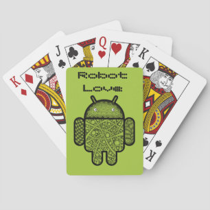 Bubbles Doodle Character voor de Android™-robot Pokerkaarten