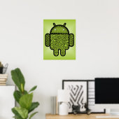 Bubbles Doodle Character voor de Android™-robot Poster (Thuiskantoor)