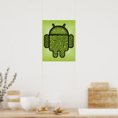 Bubbles Doodle Character voor de Android™-robot Poster (Keuken)