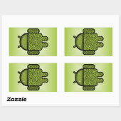 Bubbles Doodle Character voor de Android™-robot Rechthoekige Sticker (Vel)