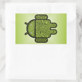 Bubbles Doodle Character voor de Android™-robot Rechthoekige Sticker (Tas)