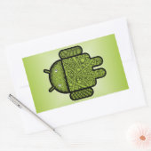 Bubbles Doodle Character voor de Android™-robot Rechthoekige Sticker (Envelop)