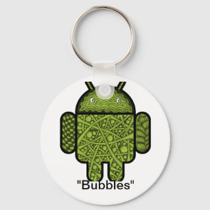 Bubbles Doodle Character voor de Android™-robot Sleutelhanger