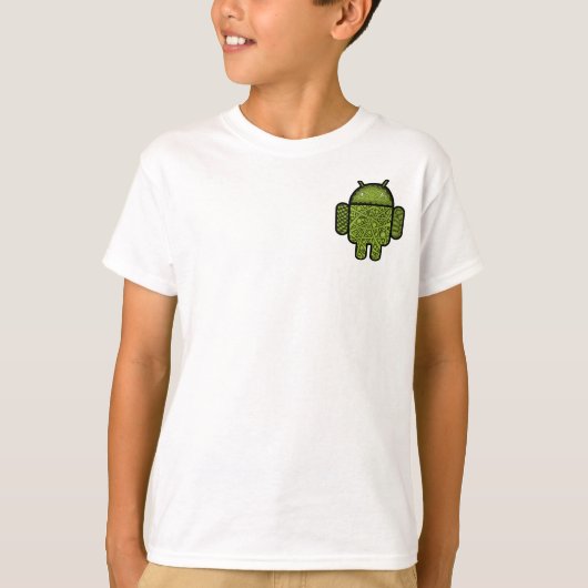 Bubbles Doodle Character voor de Android™-robot T-shirt (Voorkant)