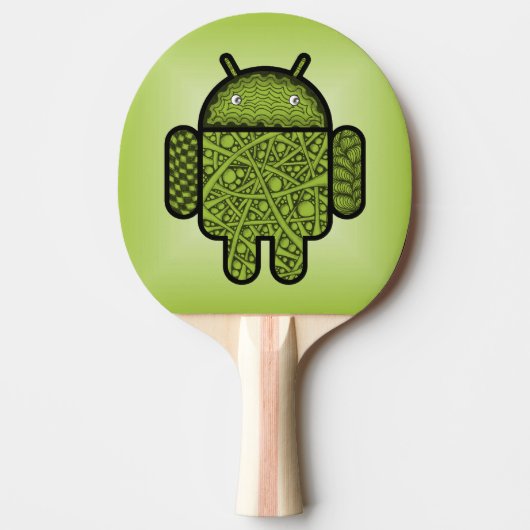 Bubbles Doodle Character voor de Android™-robot Tafeltennisbatje (Voorkant)