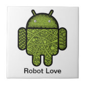 Bubbles Doodle Character voor de Android™-robot Tegeltje (Voorkant)