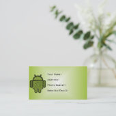 Bubbles Doodle Character voor de Android™-robot Visitekaartje (Staand voorkant)