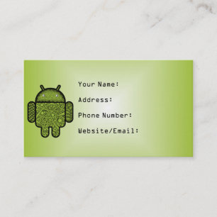 Bubbles Doodle Character voor de Android™-robot Visitekaartje