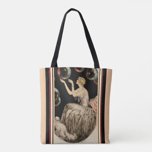"Bubbles" door Louis Icart - Art Deco-Tas Tote Bag (Achterkant)