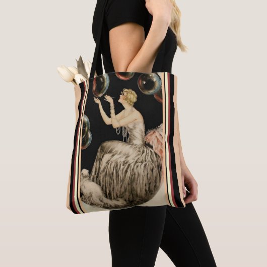 "Bubbles" door Louis Icart - Art Deco-Tas Tote Bag (Dichtbij)