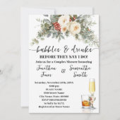 Bubbles & Drinks Bridal Shower Winter Floral Kaart (Voorkant)