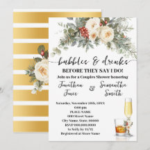 Bubbles & Drinks Bridal Shower Winter Floral