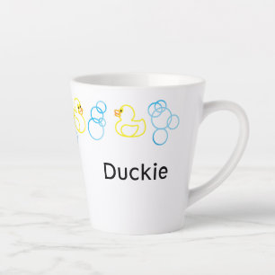 Bubbles & Eenden Badtijd Gepersonaliseerde Latte M Mok