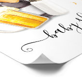 Bubbles en Beer Baby shower Welkomstbord Poster (Hoek)