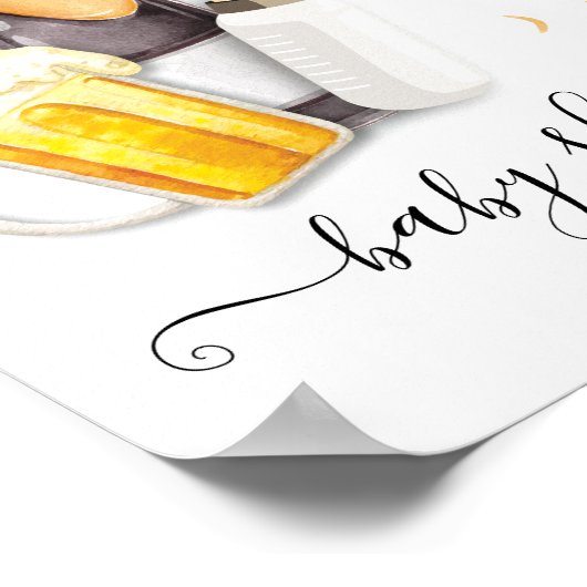 Bubbles en Beer Baby shower Welkomstbord Poster (Hoek)
