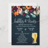 Bubbles en bierbostel met een blauwe bruiloft kaart (Voorkant)