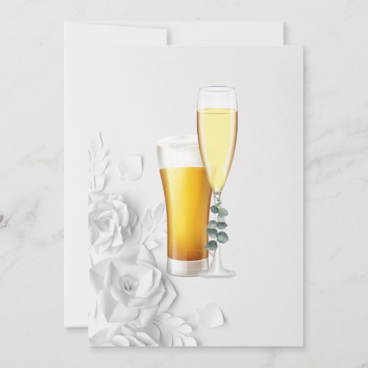 Bubbles en breikoppels — Shower Invitation Kaart (Achterkant)
