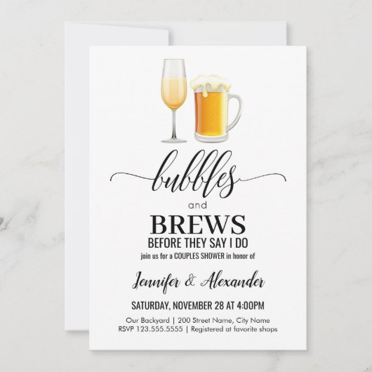 Bubbles en breikoppels — Shower Kaart (Voorkant)