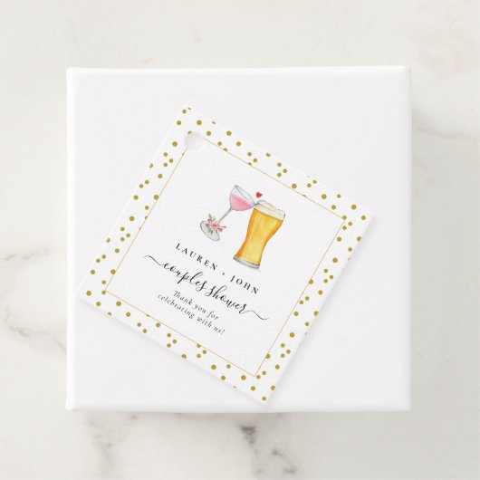 Bubbles en Brew Couples douchen Dank u Bedankjes Labels (In situ)