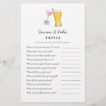 Bubbles en Brew Couple's Shower Trivia games<br><div class="desc">Bubbles & Brew-thema Bridal / stelletjes douchen Trivia spel met waterverf illustratie van champagne en bier. . Pas de achterkant van de kaart aan met de naam van het paar en de douchedatum.</div>