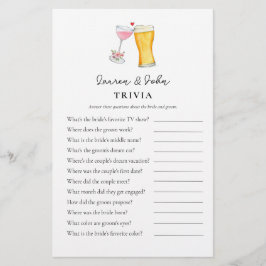 Bubbles en Brew Couple's Shower Trivia games