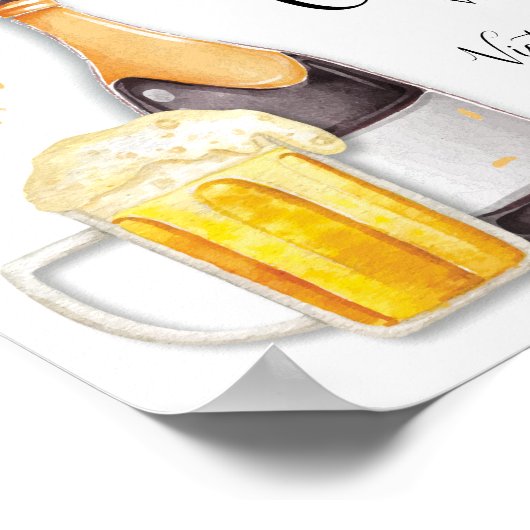 Bubbles en Brews Couples champagne bierkauzen Poster (Hoek)