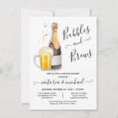 Bubbles en Brews Couples Shower champagne beer Kaart (Voorkant)