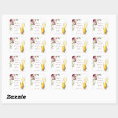 Bubbles en Brews Dank je Floral Weddenschap Vierkante Sticker (Vel)