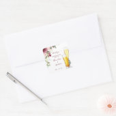 Bubbles en Brews Dank je Floral Weddenschap Vierkante Sticker (Envelop)