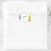 Bubbles en Brews Dank je Rozen bruiloft Vierkante Sticker (Tas)