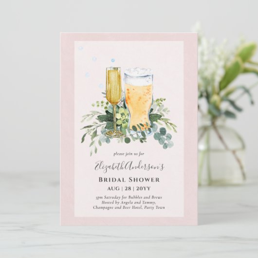 Bubbles en Vrijgezellenfeest-koppels Kaart (Staand voorkant)