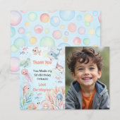 Bubbles & Fins Children's Birthday  Bedankkaart (Voorkant / Achterkant)