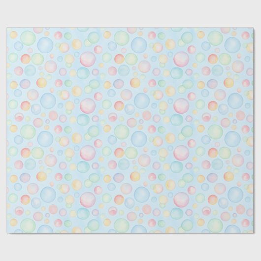 Bubbles & Fins Children's Birthday Bubbles Cadeaupapier (Vlak)